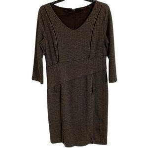 The limited brown herringbone pattern embellished dress size Medium!